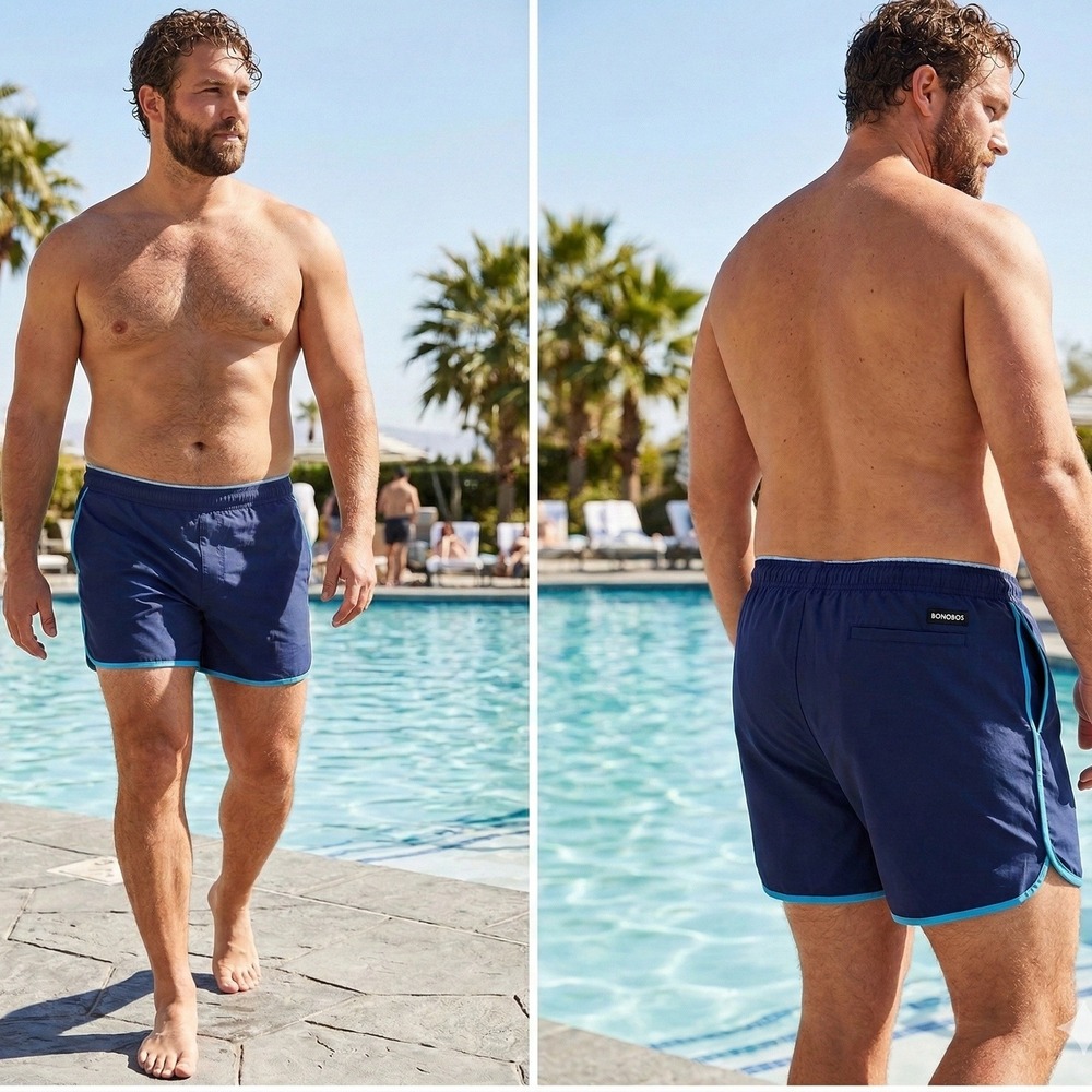 Bonobos Mens Board Shorts Size XXL Blue‎ Swim Trunks 5 Inch Inseam Lined